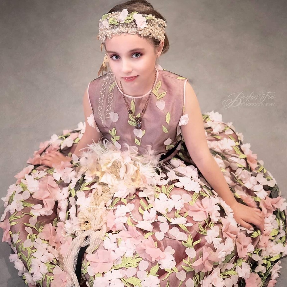 Elena Collection OOAK Floral Headband & Couture Brooch Set
